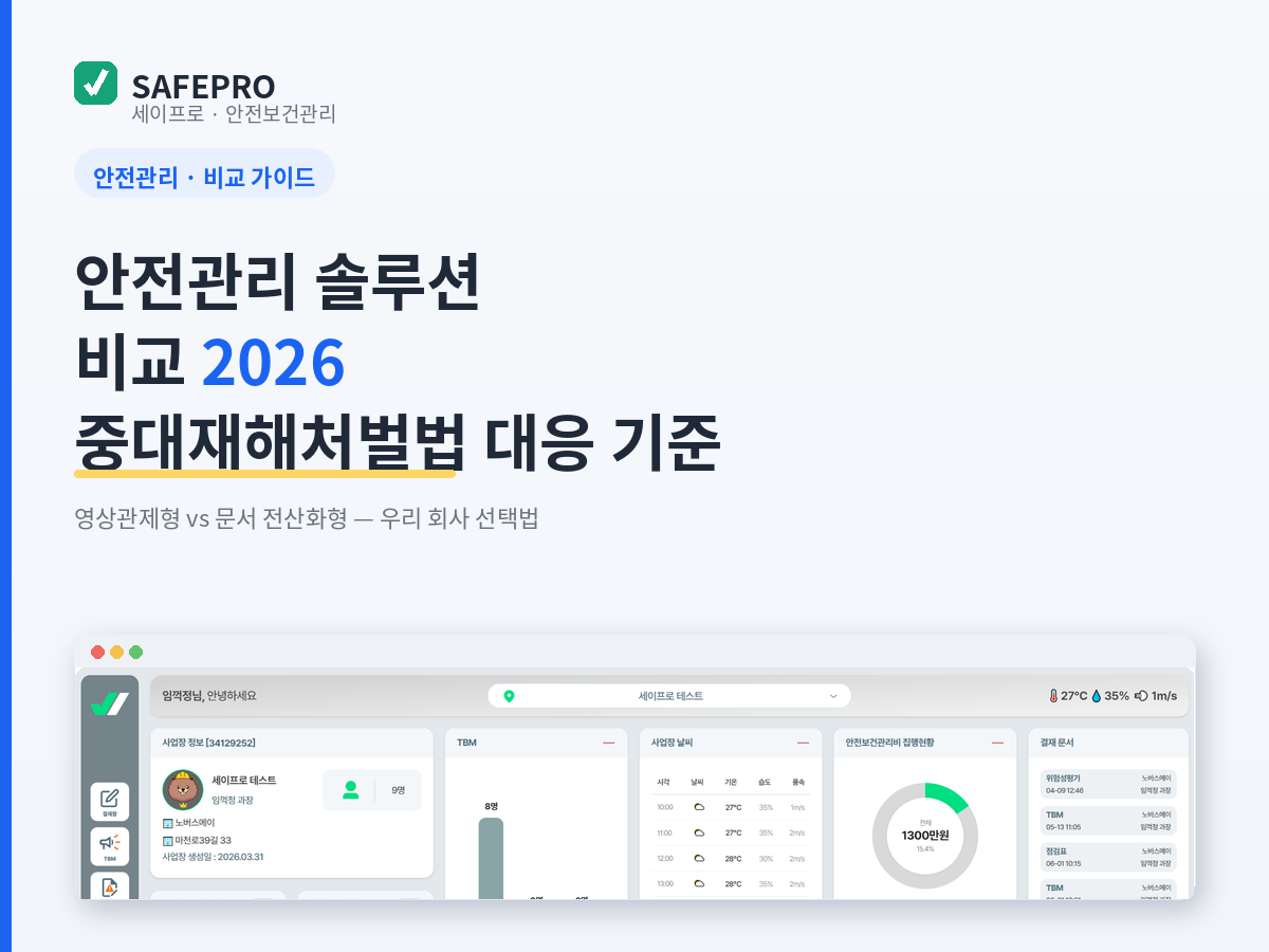 안전관리 솔루션 비교 2026