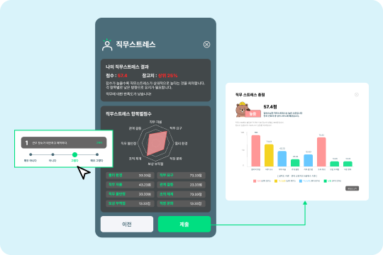 세이프로 직무 스트레스 관리 화면
