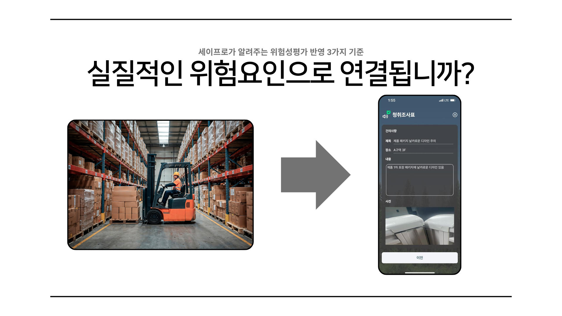 청취조사표에 기록된 작업자 의견이 관리해야 할 위험요인으로 도출되는 과정 다이어그램